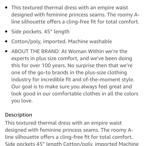 Woman Within Thermal Dress - Picture 2 of 4